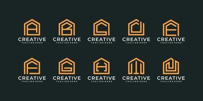 conjunto de logotipo de construcción de letras abstractas vector
