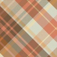 Tartan plaid pattern with texture and warm color. vector