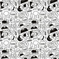 school stuffs seamless pattern vector