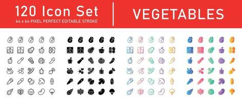 paquete de iconos de verduras vector