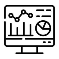 Visually appealing linear icon of online infographics vector