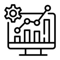 Proactive analysis icon linear vector design