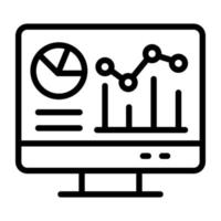 Check this linear icon of online analytics vector