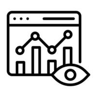 A linear icon of website monitoring vector