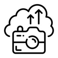Premium linear icon of cloud gallery vector
