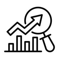 Business growth linear icon, handy and scalable vector