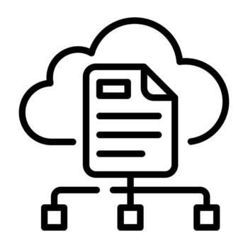Creatively designed linear icon of cloud file vector