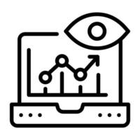 Creatively designed linear icon of data monitoring vector