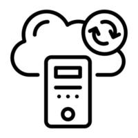 Modern icon of cloud sync, linear style vector