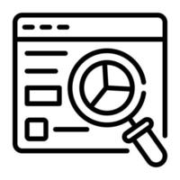 A trendy linear icon of website analysis vector