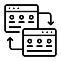 Modern linear icon design of website transfer vector