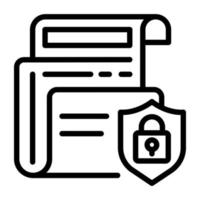 Premium linear icon of secure folder vector