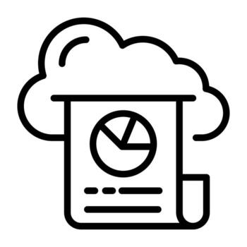 Cloud analysis linear icon with scalability vector