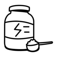 Download premium doodle icon of protein powder vector