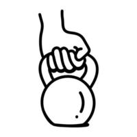 Premium sketchy icon of kettlebell exercise vector