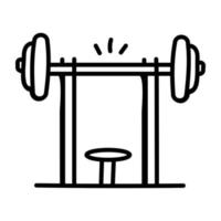 Check out hand drawn icon of barbell bench vector