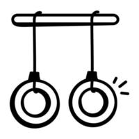 Gymnastic rings hand drawn icon is ready for web and apps vector