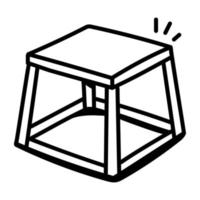 Wooden stool icon designed in doodle style vector