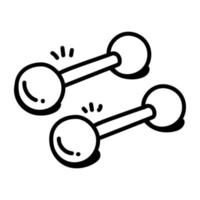 A hand drawn icon design of dumbbells vector
