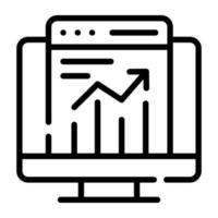 Website statistics linear icon with scalability vector