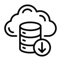 Cloud database linear icon, customizable design vector