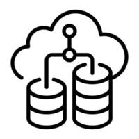 Download linear icon of cloud hosting vector