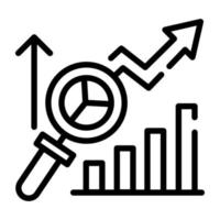 Get this linear icon of data analyst vector