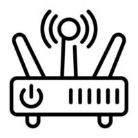 Internet device, linear icon of router vector