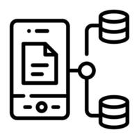 Shared data ready to use linear icon for web and apps vector