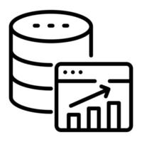 Check out linear icon of database analysis vector