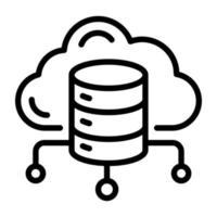Modern linear icon of cloud database vector
