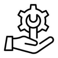A scalable linear icon of technical service vector