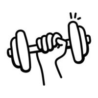 Handheld barbell, sketchy style icon with scalability vector
