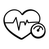 Unique hand drawn icon of health check vector