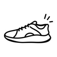 icono de garabato listo para usar de zapatillas para correr vector