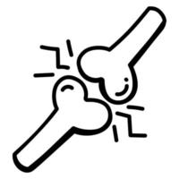 A scalable doodle icon of joint pain vector