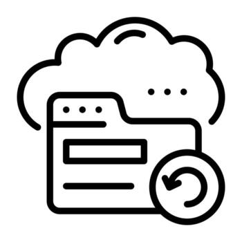 Cloud folder icon designed in linear style vector
