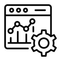 A trendy linear icon of website analysis vector