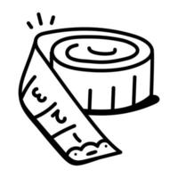 Creatively designed doodle icon of inches tape vector