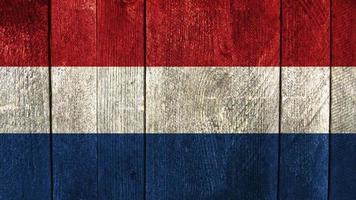 Netherlands flag. Netherlands flag on a wooden board photo