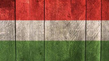 Hungary flag. Hungary flag on a wooden background photo