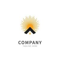 house logo with sunlight on it. isolated logo vector