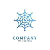 Spider web eye technology logo icon vector