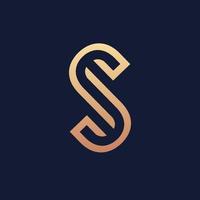 S logo monogram with gold color vector