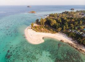 Karma white beach in emerald tropical sea at lipe island photo