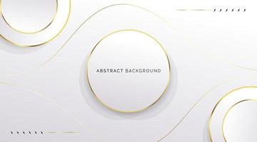 Abstract minimalist white background with gold outline vector