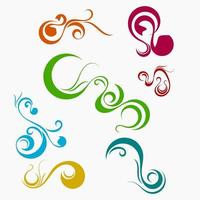 Editable Vector of Various Colorful Swirl Elements Collection Set