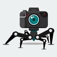 Ilustración de vector de personaje de ficción de robot de cámara única editable para concepto de fotografía y tecnología