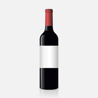 wine bottle on white background vector