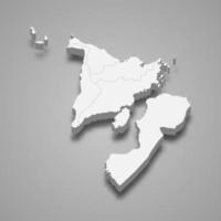 3d isometric map of Western Visayas is a region of Philippines, vector